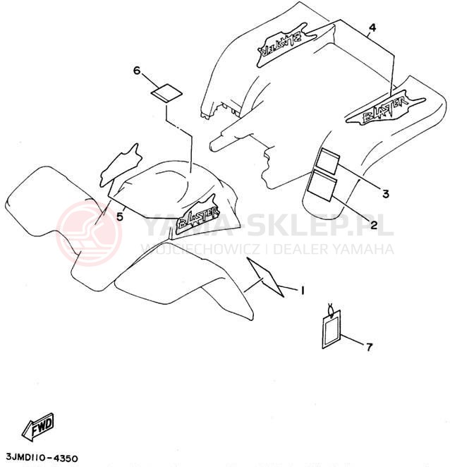 Schemat "naklejki" do Yamaha BLASTER YFS200F_MN
