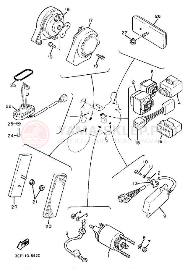 Schemat "układ elektryczny" do Yamaha VIRAGO 1100 XV1100U/XV1100UC
