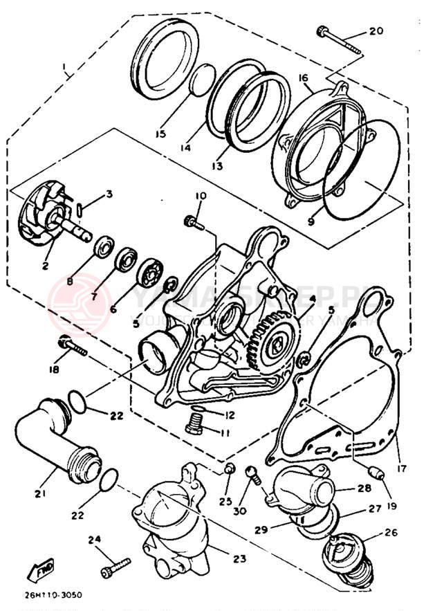 Schemat "Pompa wody" do Yamaha XVZ12DN