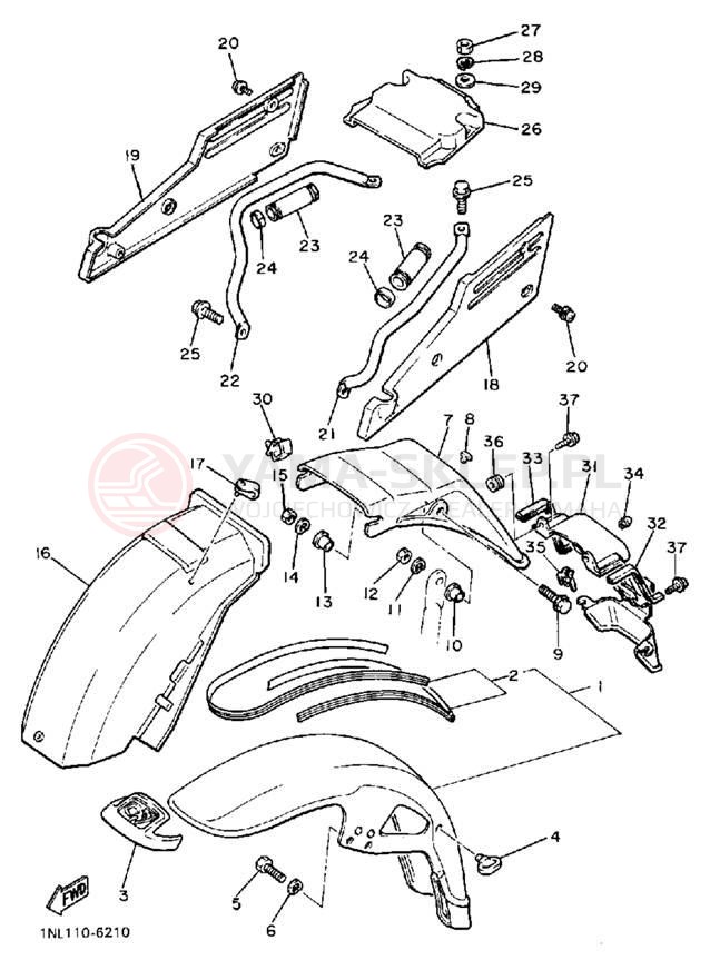 Schemat "błotnik" do Yamaha XVZ13DT/XVZ13DTC