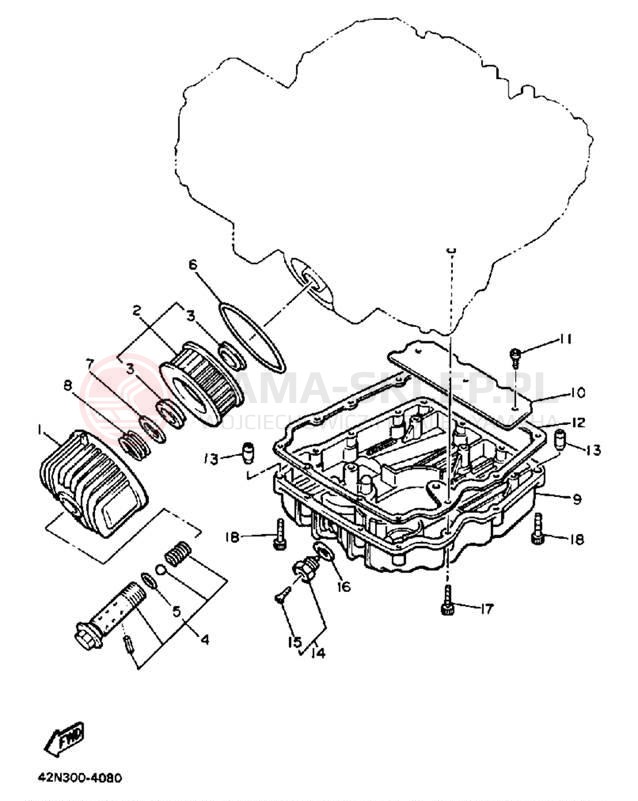 Schemat "Filtr oleju" do Yamaha MAXIM XJ700S/XJ700SC