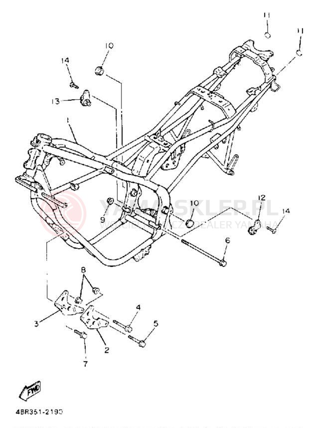 Schemat "rama" do Yamaha SECA II XJ600SE/XJ600SEC