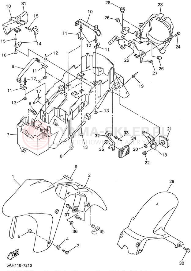 Schemat "błotnik" do Yamaha YZF600R YZF600RPC/YZF600RP