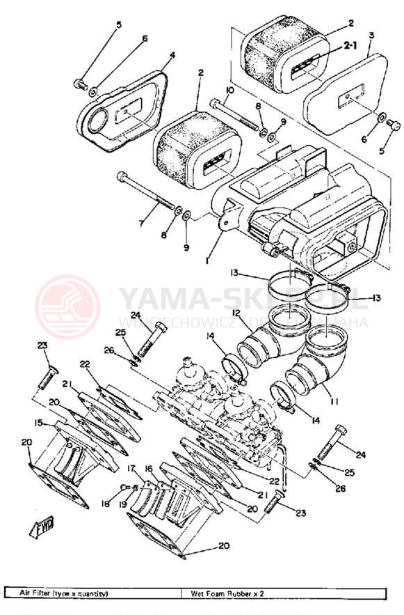 Schemat "Wtrysk paliwa" do Yamaha RD200A