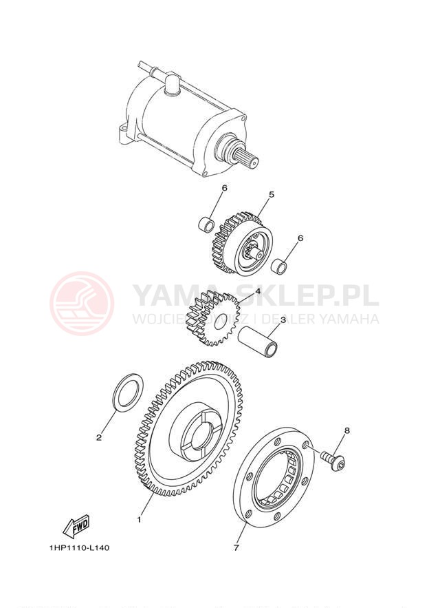 Schemat "rozrusznik" do Yamaha GRIZLY 550 EPS 4WD YFM5FGPBGR