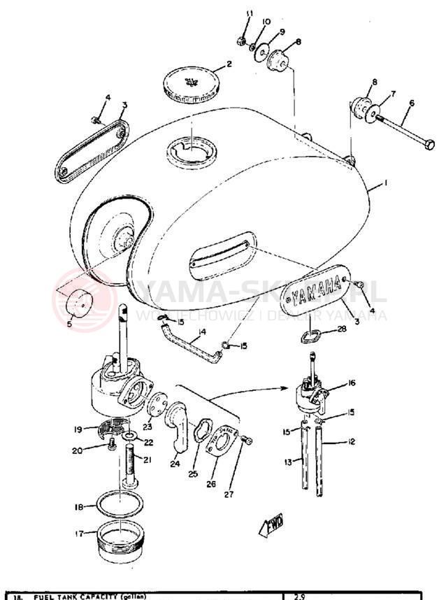 Schemat "zbiornik paliwa" do Yamaha DS6B