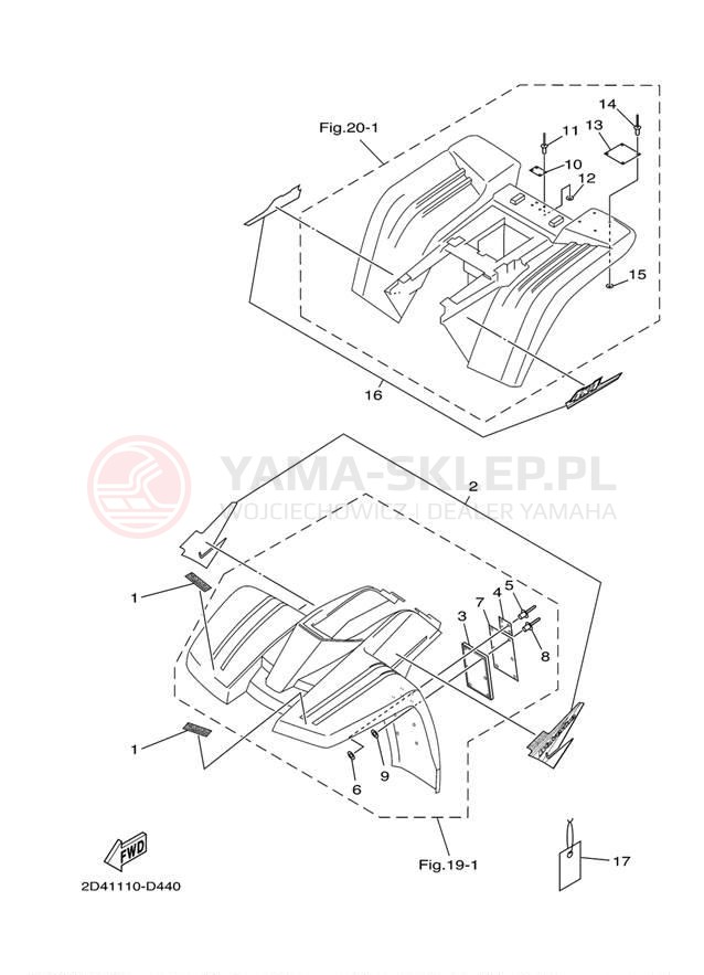 Schemat "naklejki" do Yamaha WOLVERINE YFM35FXT