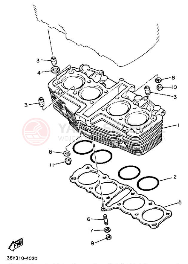 Schemat "cylinder" do Yamaha FJ1200WC/FJ1200W
