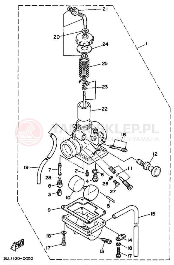 Schemat "Gaźnik" do Yamaha RT100A
