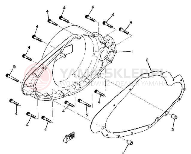 Schemat "Pokrywa silnika" do Yamaha TX750