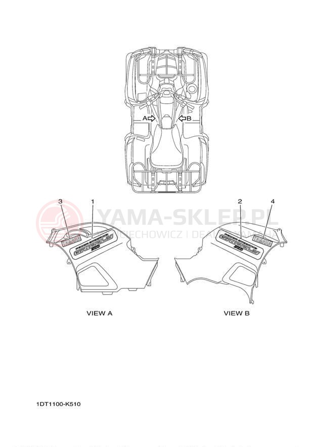 Schemat "naklejki" do Yamaha GRIZZLY 700 EPS 4WD YFM7FGPAL