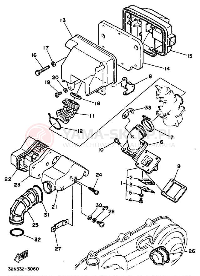 Schemat "Filtr powietrza" do Yamaha RIVA 80 CV80T