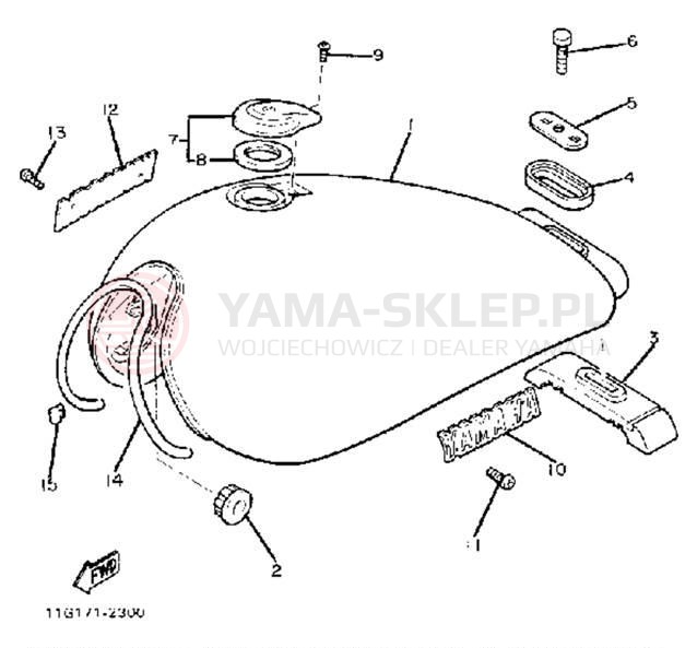 Schemat "zbiornik paliwa" do Yamaha XJ1100J