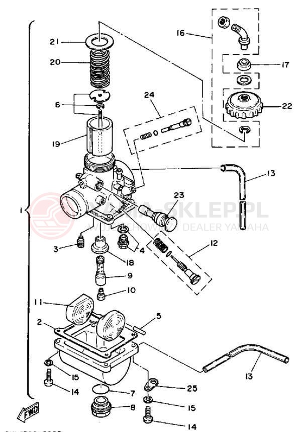 Schemat "Gaźnik" do Yamaha YZ80A