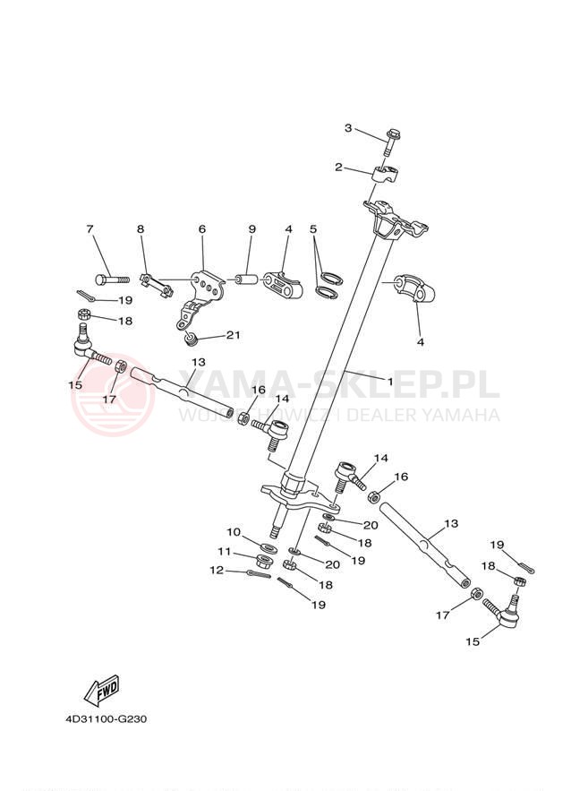Schemat "Półki zawieszenia" do Yamaha RAPTOR 250 YFM25RAW/YFM25RAL