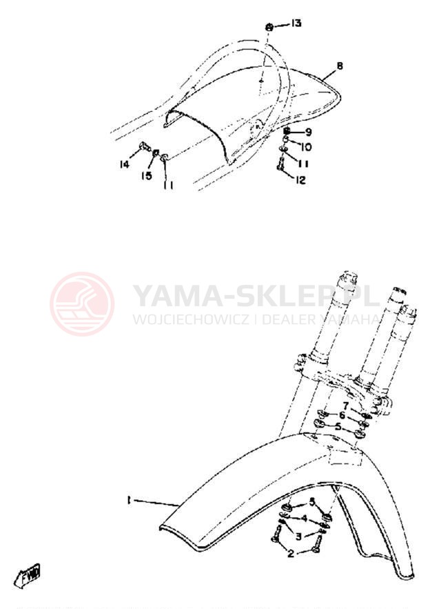 Schemat "błotnik" do Yamaha YZ250C