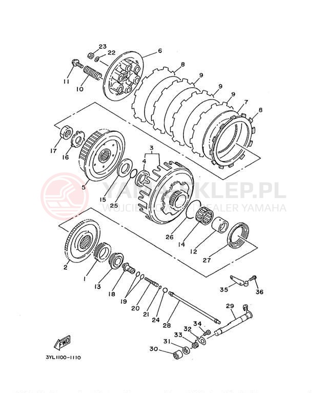 Schemat "sprzęgło" do Yamaha TZ250L