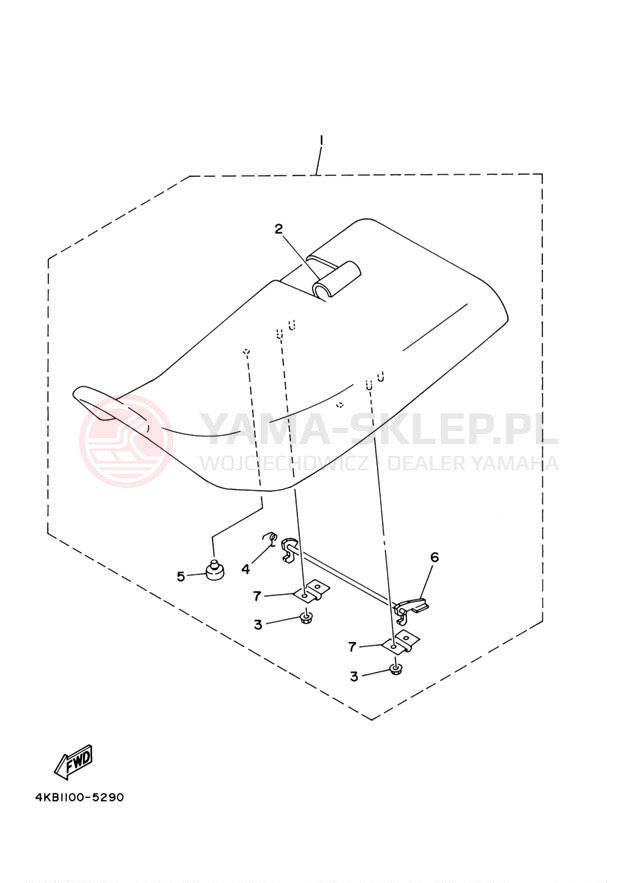 Schemat "siedzenie" do Yamaha WOLVERINE 4WD YFM350FXR