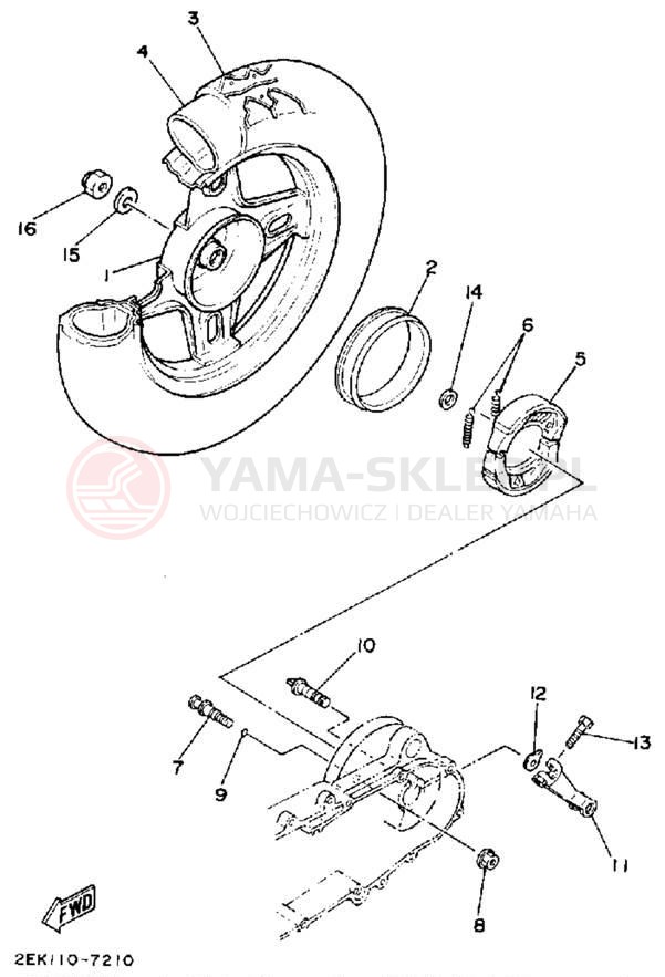 Schemat "Koło tył" do Yamaha SH50EMT/SH50T