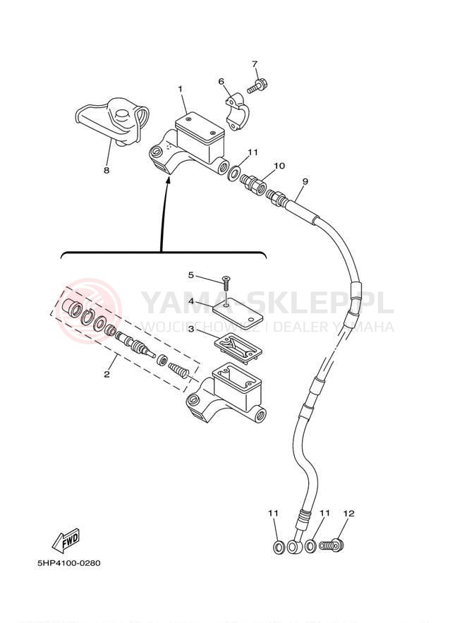 Schemat "Pompa hamulcowa przednia" do Yamaha TTR125E_LE TTR125LEY/TTR125EY
