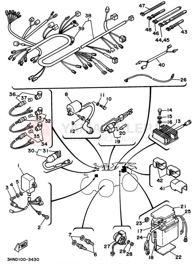 Schemat "układ elektryczny" do Yamaha BIG BEAR 4WD YFM350FWF