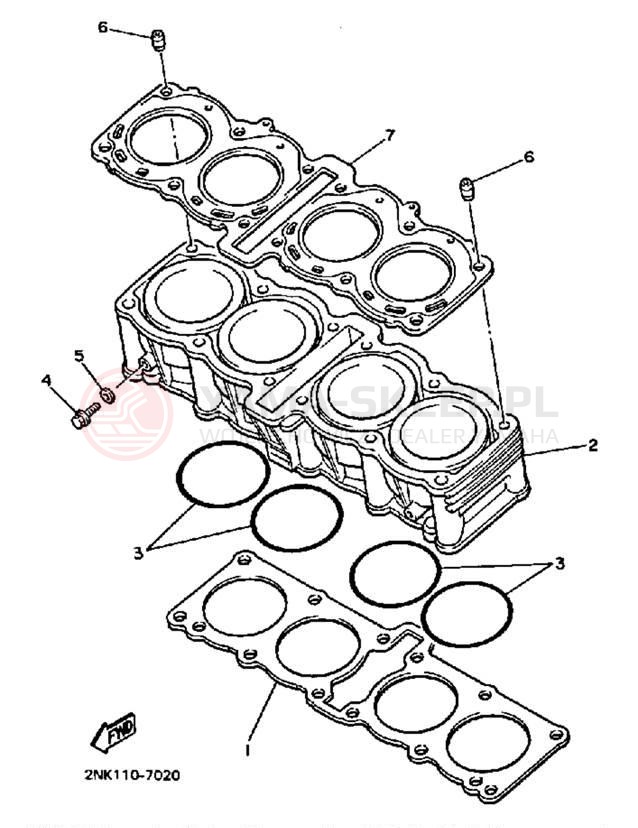 Schemat "cylinder" do Yamaha FZR750RT