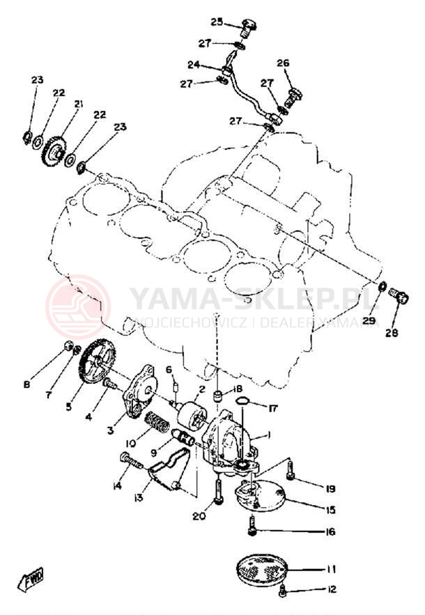 Schemat "Pompa olejowa" do Yamaha XS1100SG