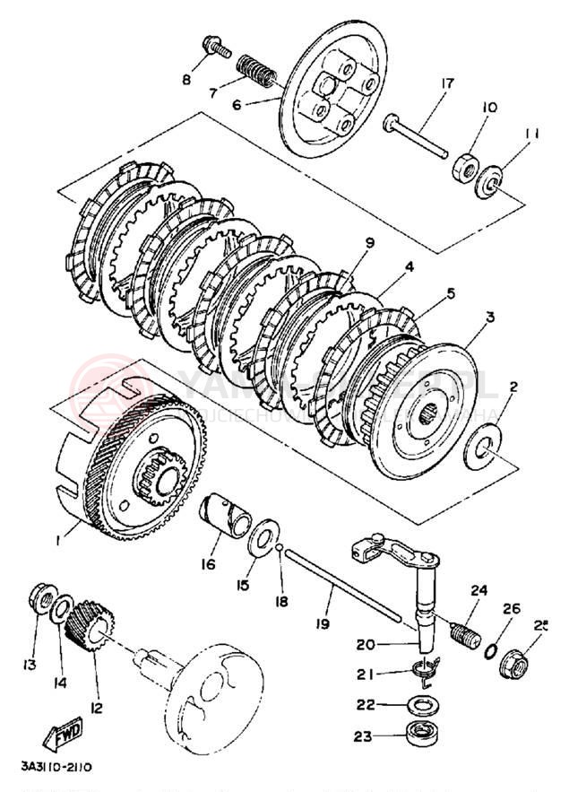 Schemat "sprzęgło" do Yamaha RT100A