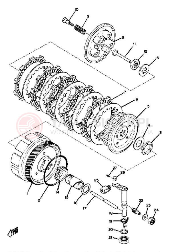 Schemat "sprzęgło" do Yamaha YZ125A
