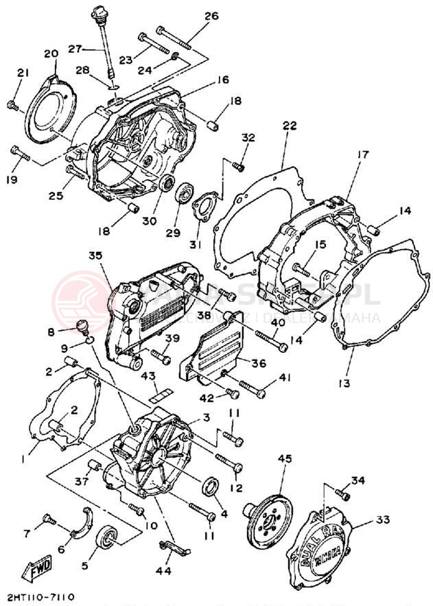 Schemat "Pokrywa silnika" do Yamaha MOTO-4 YFM225T