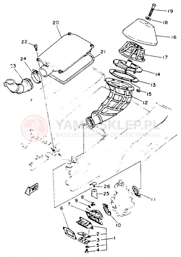 Schemat "Filtr powietrza" do Yamaha BLASTER YFS200E