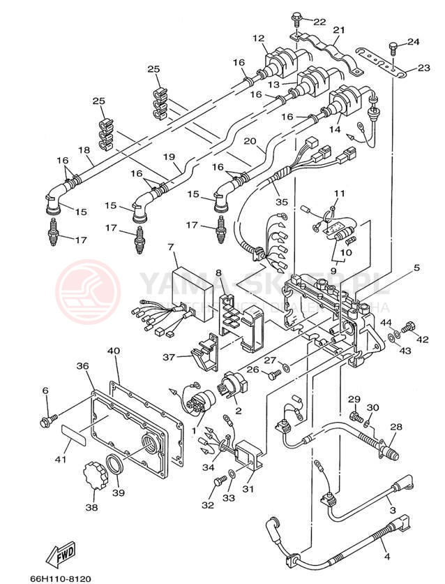 Schemat "układ elektryczny" do Yamaha AR210 LST1200DD