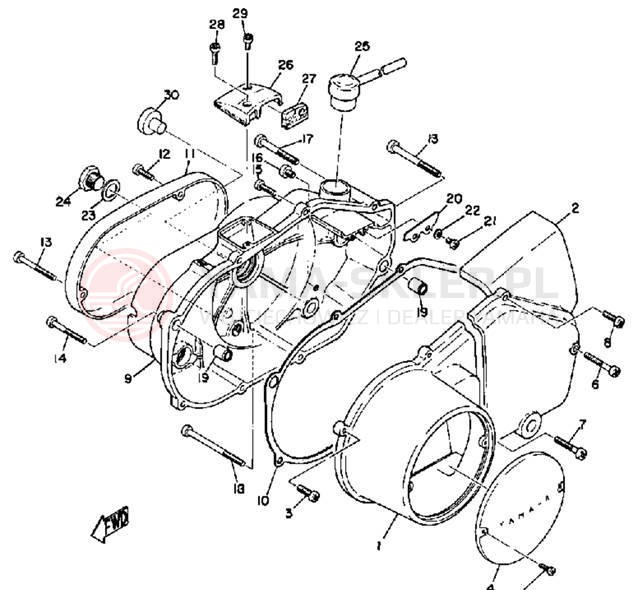 Schemat "Pokrywa silnika" do Yamaha R3