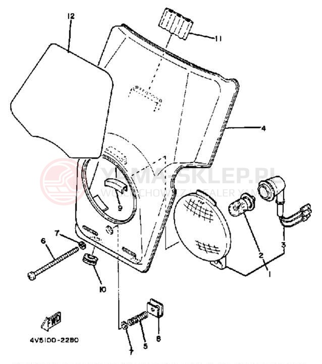 Schemat "Lampa przód" do Yamaha IT175J