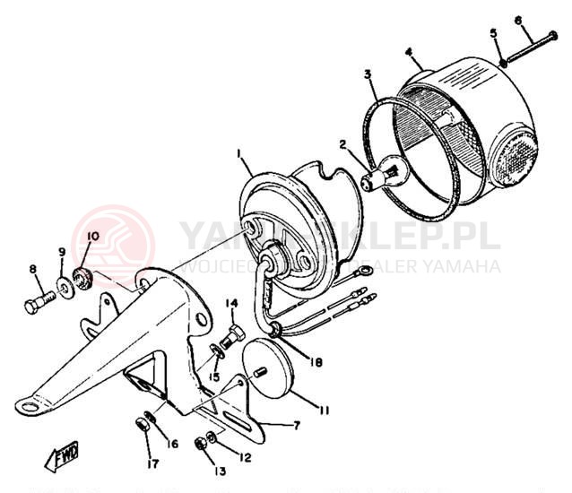 Schemat "lampa tył" do Yamaha GT80A/GTMXA