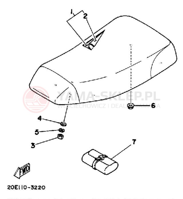 Schemat "siedzenie" do Yamaha YT125K