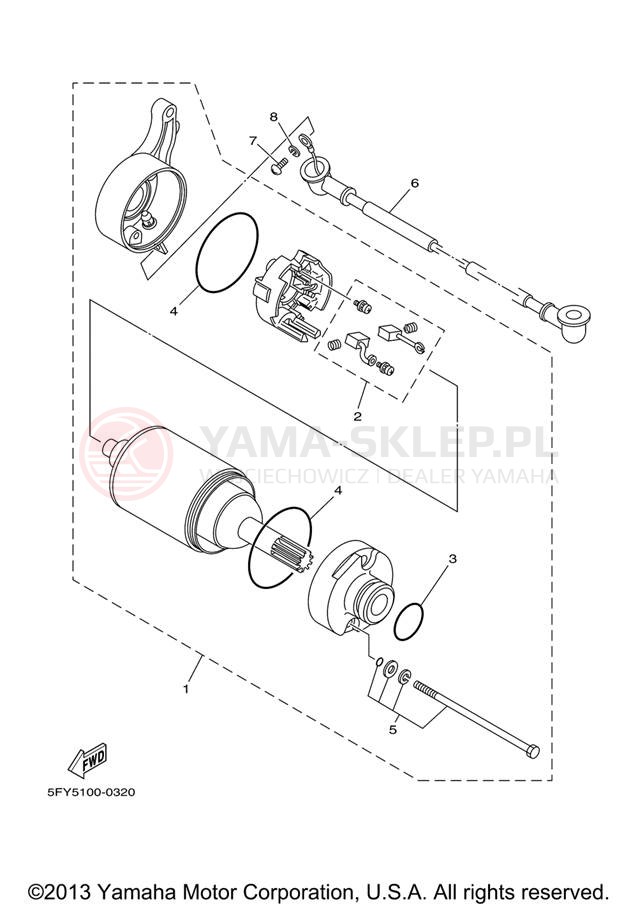 Schemat "rozrusznik" do Yamaha TW200 TW200V/TW200VC