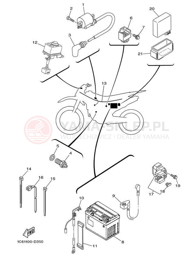 Schemat "układ elektryczny" do Yamaha TT-R230 TTR230TC/TTR230T