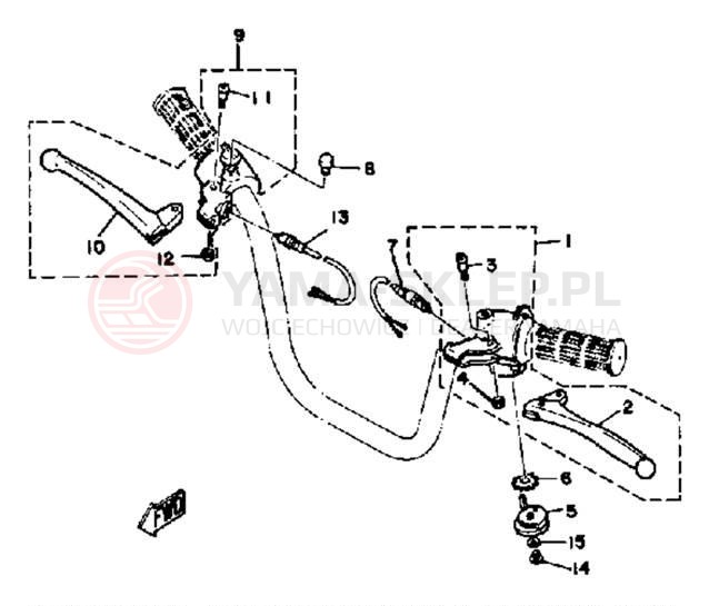 Schemat "Kierownica i osprzęt" do Yamaha LB50PH