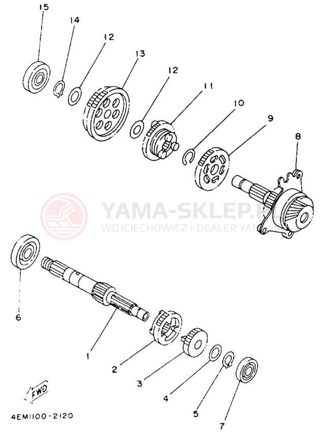 Schemat "Skrzynia biegów " do Yamaha BADGER YFM80E