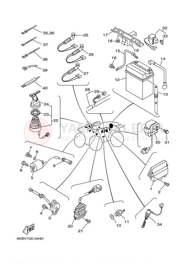 Schemat "układ elektryczny" do Yamaha WOLVERINE 4X4 YFM35FXS