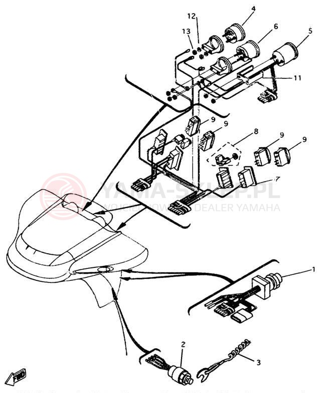 Schemat "układ elektryczny" do Yamaha EXCITER SINGLE EXS1200W