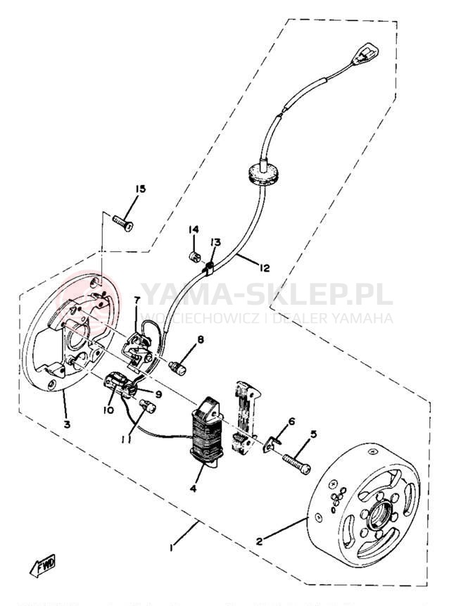 Schemat "Układ zapłonowy" do Yamaha YZ80D