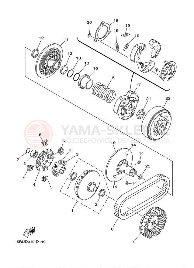Schemat "sprzęgło" do Yamaha MAJESTY YP400BG