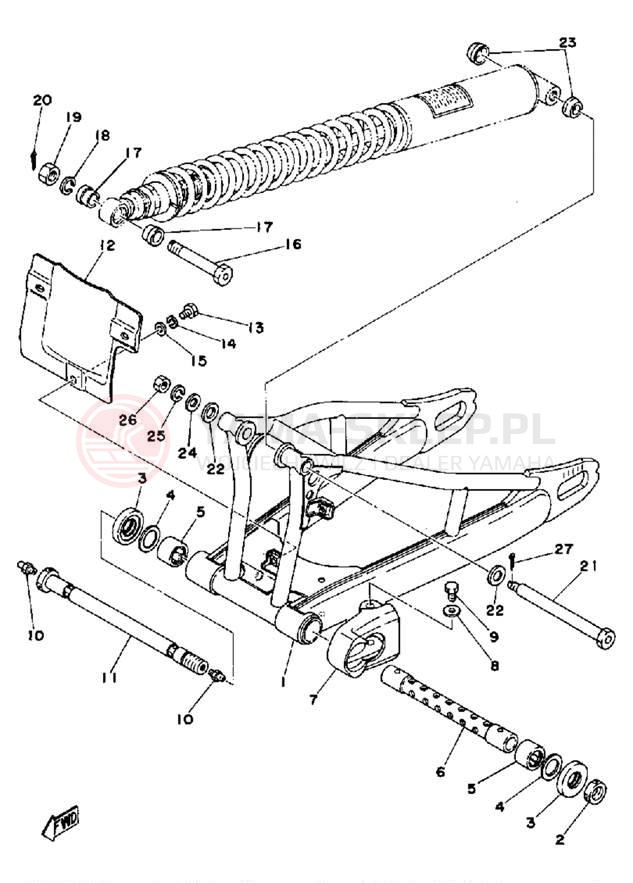 Schemat "wahacz" do Yamaha TZ250C/TZ350C