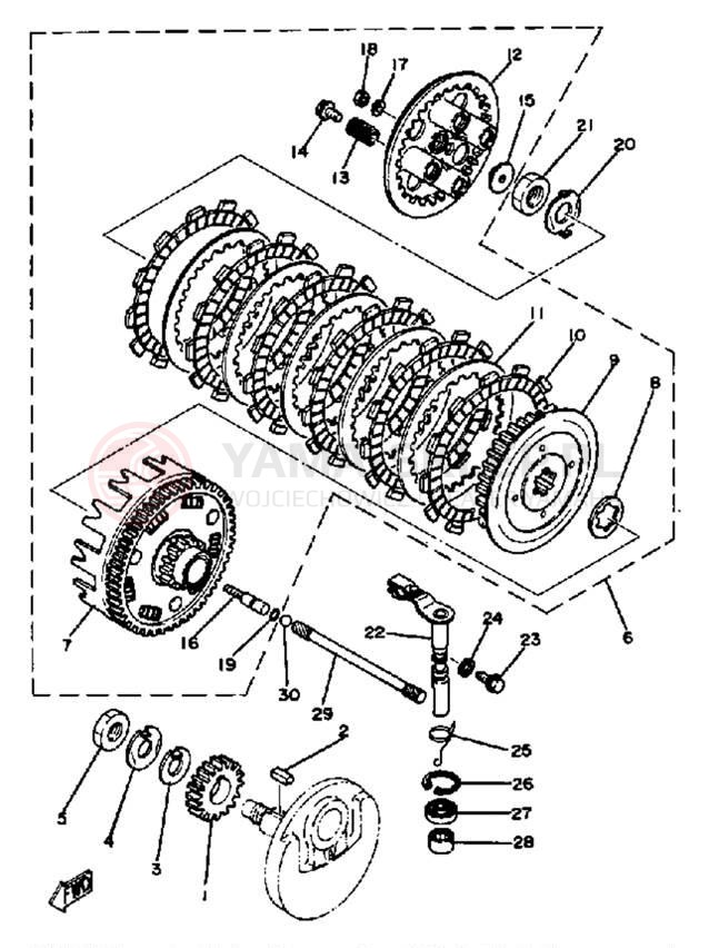 Schemat "sprzęgło" do Yamaha TT250H