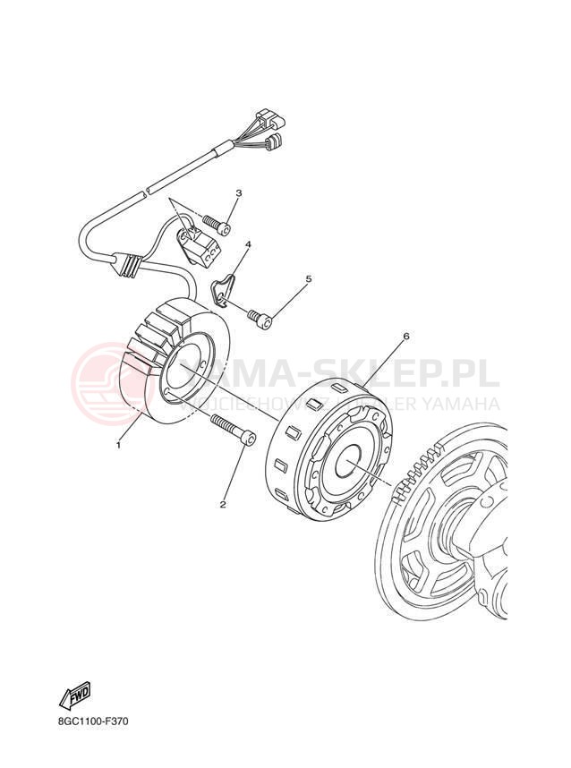 Schemat "prądnica" do Yamaha PHAZER XTX PZ50XTEW