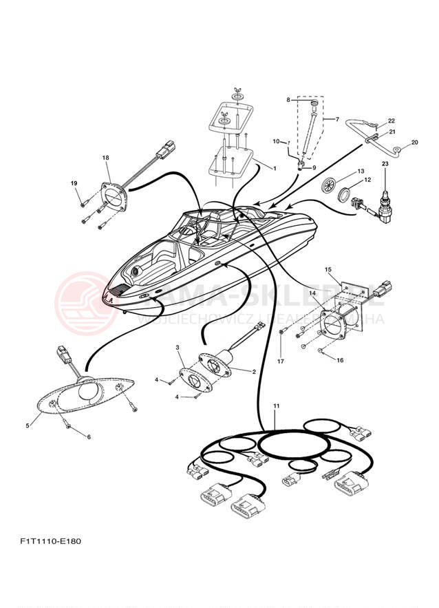 Schemat "układ elektryczny" do Yamaha AR210 FRT1100CE