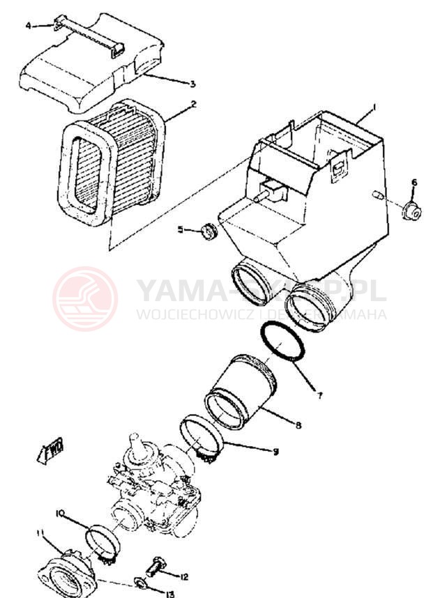 Schemat "Filtr powietrza" do Yamaha R5C