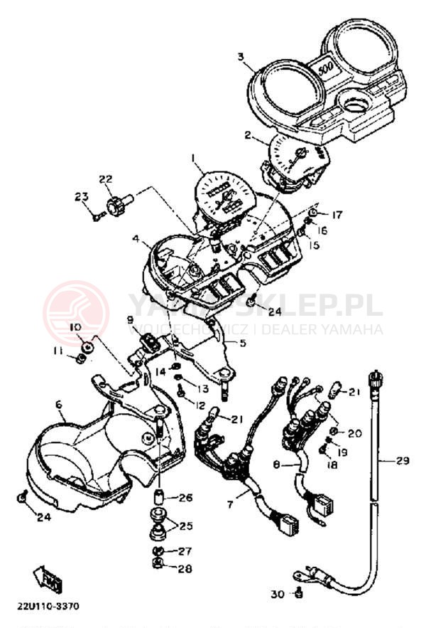 Schemat "Przędkościomierz" do Yamaha XV500K